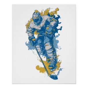 Bold Ice Hockey Mascot Winter Sports Poster