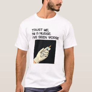 Bold Illustration of Gloved Hand Injecting Syringe T-Shirt