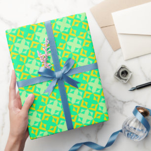 Bold Initial Geometric Special Birthday Wrapping Paper