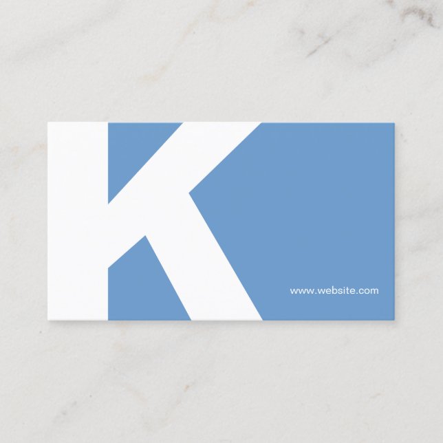 Bold Initial Monogram Light Blue Business Card (Front)