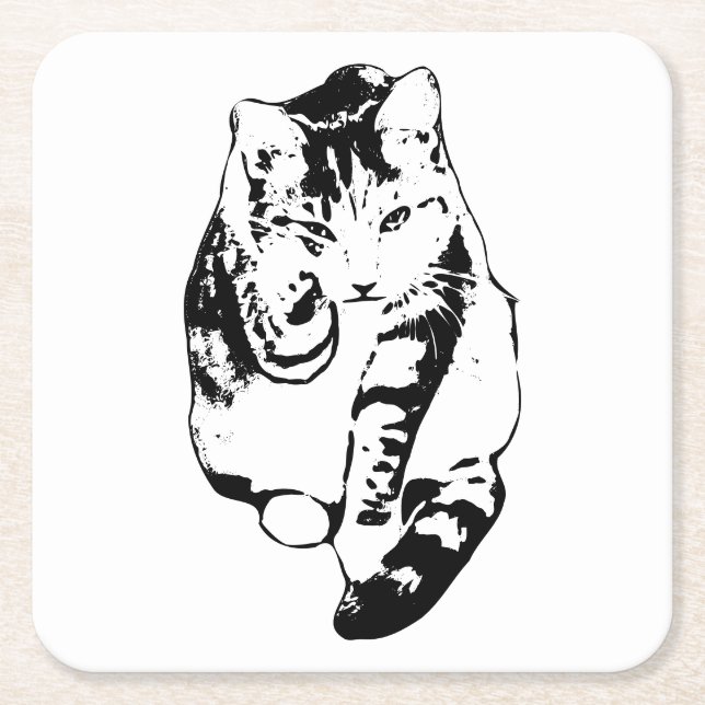 Bold Ink Cat Coaster Set (Front)