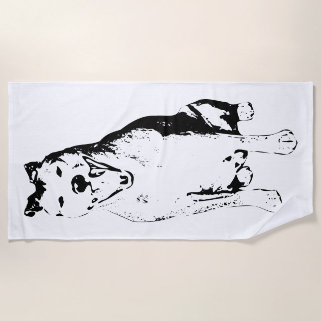 Bold Ink Sweep Beach Towel (Front)