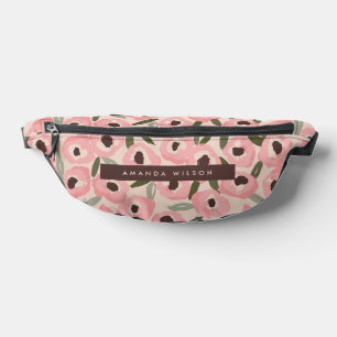 Bold Inky Floral Pattern Hand-Drawn Botanical Bum Bags