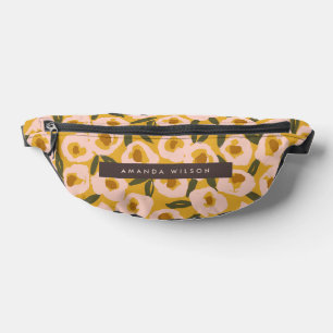 Bold Inky Floral Pattern Hand-Drawn Botanical Bum Bags