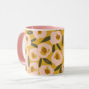Bold Inky Floral Pattern   Hand-Drawn Botanical Mug