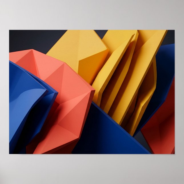 Bold Intersecting Planes Colourful Geometric Wall  Poster (Front)