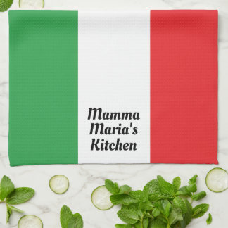 Bold Italian Italy Flag  Personalised Tea Towel