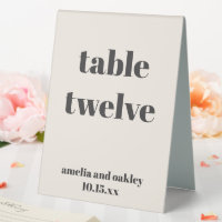 Bold Ivory Black Retro Custom Wedding Number