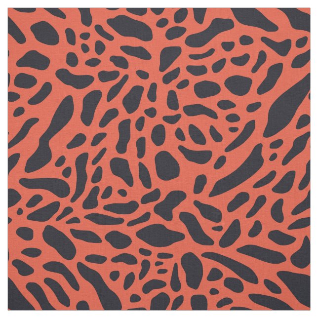 Bold jaguar print - black and red fabric (Swatch)