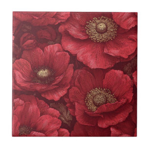 Bold Japanese Anemones  Tiles  For Tiled Surfaces