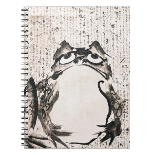 Bold Japanese Ink Frog Calligraphy Art Notebook