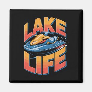 Bold Jet Skiing Lake Life Water Sport Art Magnet