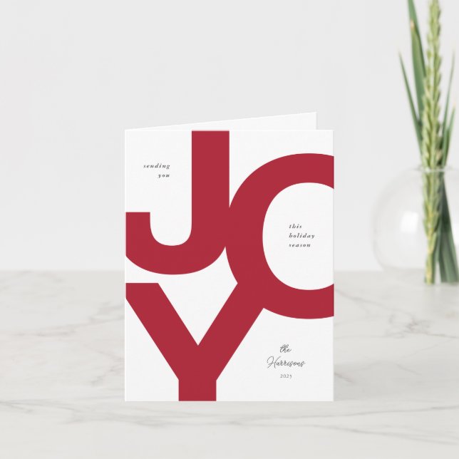 Bold Joy Holiday Non-Photo Folded Card (Front)