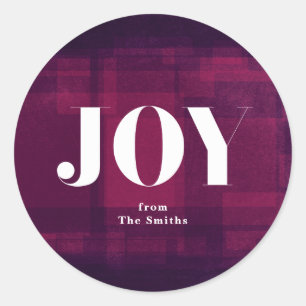 Bold Joy Purple Chalk Christmas Holiday Sticker