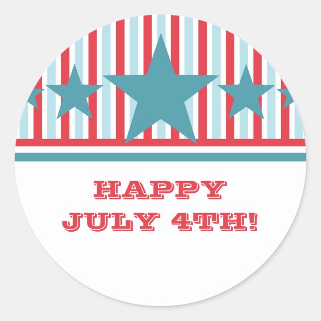 Bold July 4th Stars and Stripes Stickers (Front)