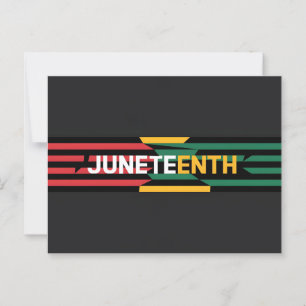 Bold Juneteenth Graphic Red, Yellow & Green Strip Postcard