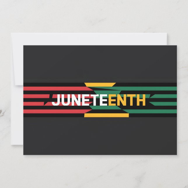 Bold Juneteenth Graphic Red, Yellow & Green Strip Save The Date (Front)