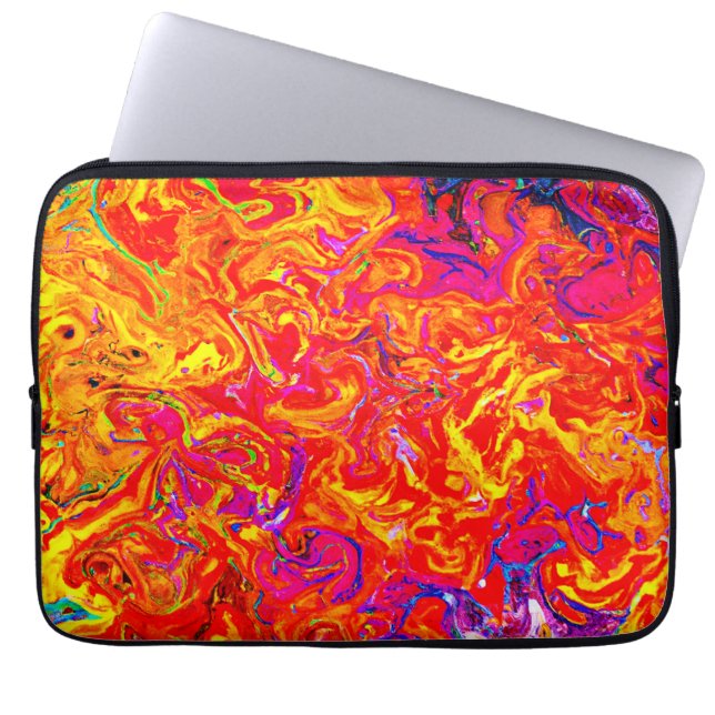 Bold Lava Colours Abstract Design Laptop Sleeve (Front)