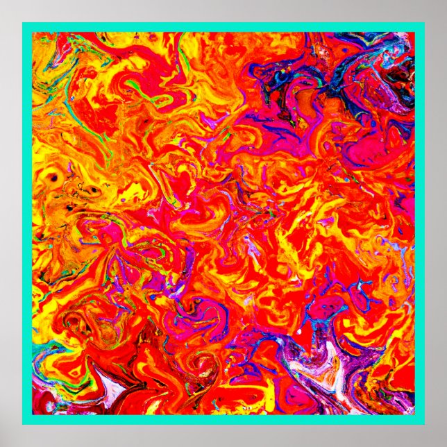 Bold Lava Colours Abstract Design Poster (Front)