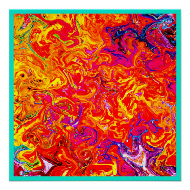 Bold Lava Colours Abstract Design Poster (Front)