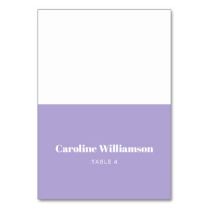 Bold Lavender Purple Typography Custom Table Number