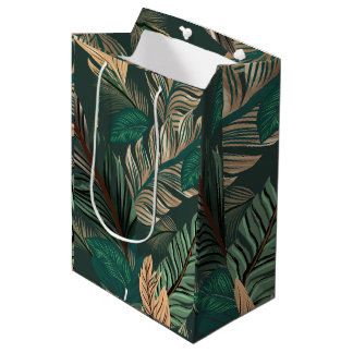 Bold Leaf Seamless Pattern Medium Gift Bag