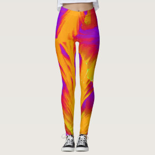 Bold Leggings Orange and Purple Workout in Style