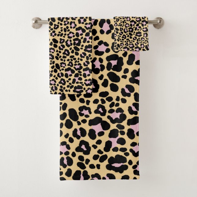 Bold Leopard Animal Print Glam 1 Bath Towel Set (Insitu)