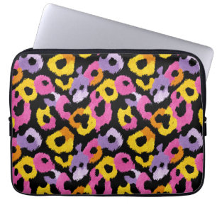 Bold Leopard Print Retro Glam y2k Aesthetic Laptop Sleeve