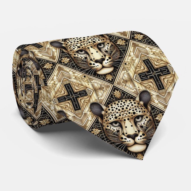 Bold Leopard Tie | Perfect for a Night on the Town (Rolled)