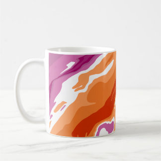 Bold Lesbian Pride Poured Paint Abstract Coffee Mug