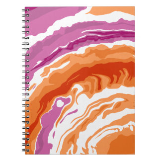 Bold Lesbian Pride Poured Paint Abstract Notebook