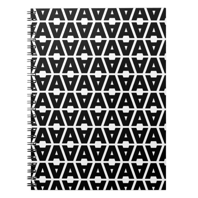 Bold Letter A Pattern Alphabet Notebook (Front)