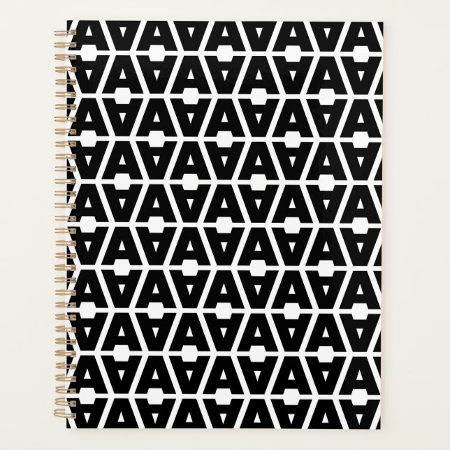 Bold Letter A Pattern Alphabet Planner (Front)