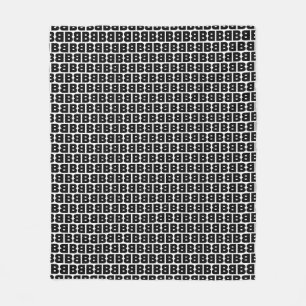 Bold Letter B Pattern Alphabet Fleece Blanket