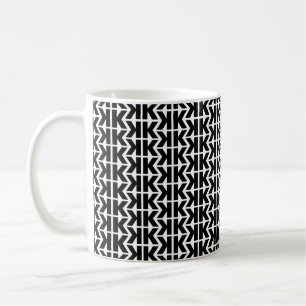 Bold Letter K Pattern Alphabet Coffee Mug
