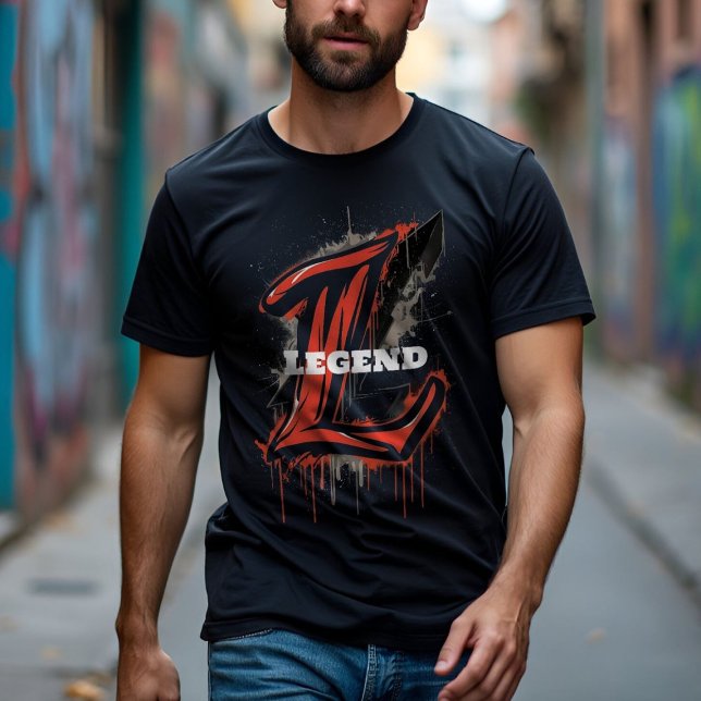 Bold Letter L Monogram Graffiti Customisable T-Shirt (Creator Uploaded)