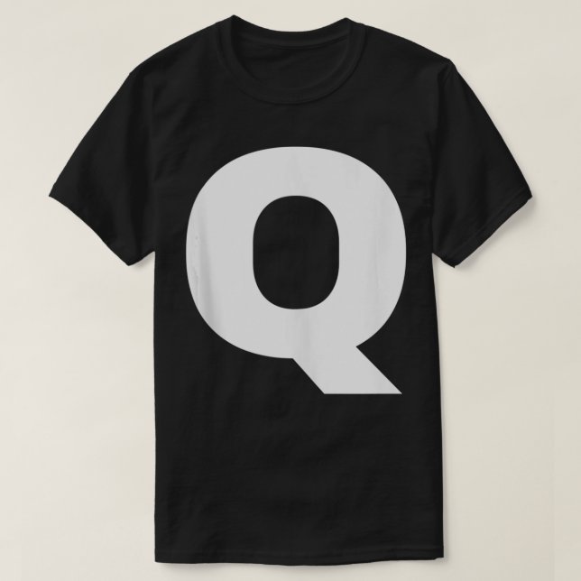 Bold Letter Q - Alphabet Characters Big Font Capit T-Shirt (Design Front)