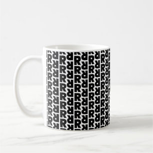 Bold Letter R Pattern Alphabet Coffee Mug