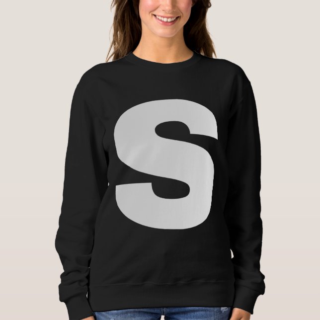Bold Letter S Alphabet Characters Big Font Capital Sweatshirt (Front)