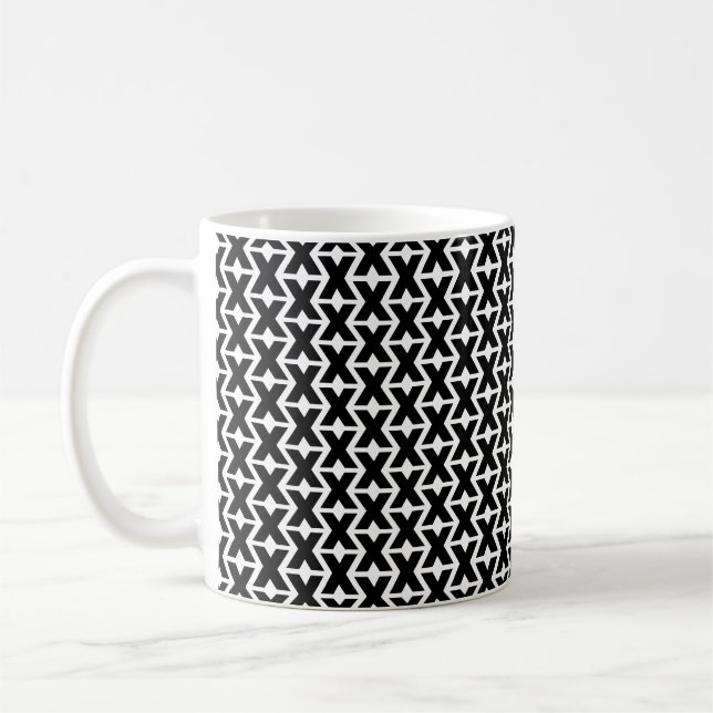 Bold Letter X Pattern Alphabet Coffee Mug (Left)