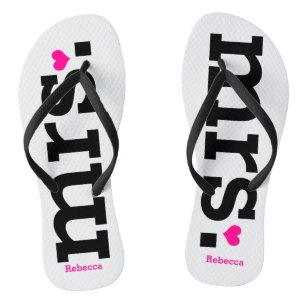 Bold Lettering (pink) Bride Thongs