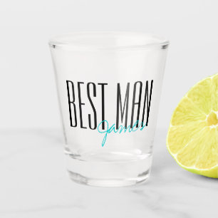 Bold Letters "Best Man" Personalised Wedding Party Shot Glass