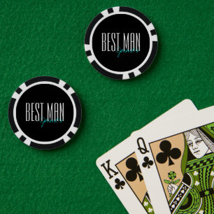 Bold Letters "Best Man" Personalized Wedding Party Poker Chips
