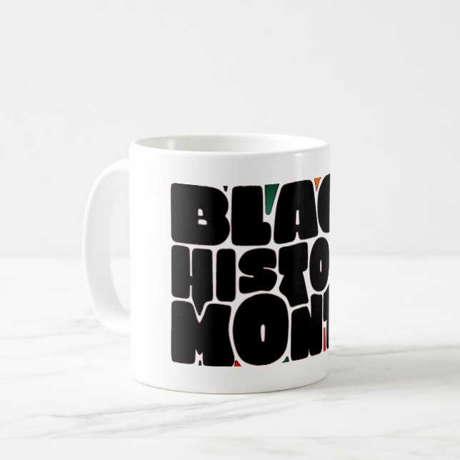 Bold Letters Black History Month Mug  (Front Left)