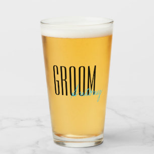 Bold Letters "Groom" Personalised Wedding Party Glass