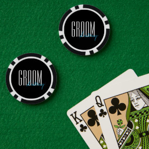 Bold Letters "Groom" Personalised Wedding Party Poker Chips