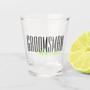 Bold Letters "Groomsman" Custom Wedding Party Shot Glass