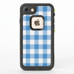 Bold Light Blue and White Buffalo Plaid<br><div class="desc">Keep your iPhone 7 safe with a waterproof, shock absorbing LifeProof® case featuring a bold light blue and white buffalo plaid pattern with a window to showcase the Apple logo on the back of the phone. Light blue, white, and pale blue squares form a bold, checked plaid. To see the...</div>