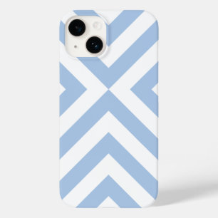 Bold Light Blue and White Chevrons Case-Mate iPhone 14 Case